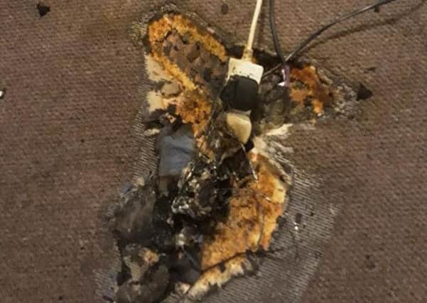 The burnt charger.
