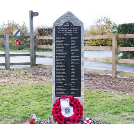 Breamish Valley war memorial. Picture by Graham Williamson