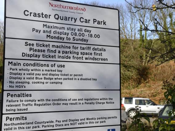 The Quarry car park in Craster.