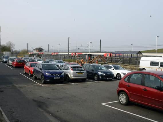 The northbound platform car park at Alnmouth Station.