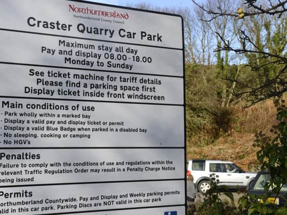 The fees are set to increase in Craster's car park, which is to be extended as part of the countywide improvements.