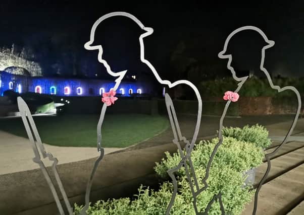 Tommy silhouettes at The Alnwick Garden. Picture by Jane Coltman