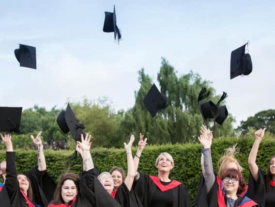 Northumberland College students celebrating graduation