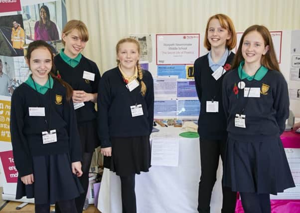 The five Newminster Middle School and Technology College pupils who presented their work at the Big Bang @ Parliament event.