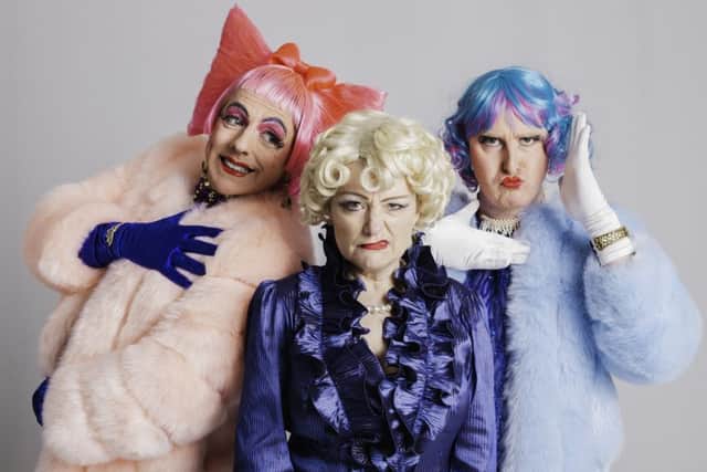 The ugly sisters and wicked mother in Maltings' pantomime Cinderella.