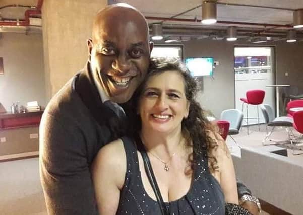 Tina Camilleri, from Alnwick, with chef Ainsley Harriott, a co-guest on the TV show For Facts Sake, hosted by Mrs Browns Boys creator Brendan O'Carroll.