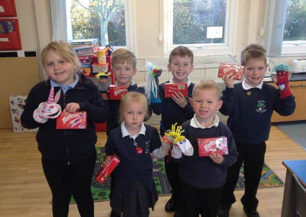 Red Row winners in the school's anti-bullying puppet competition.