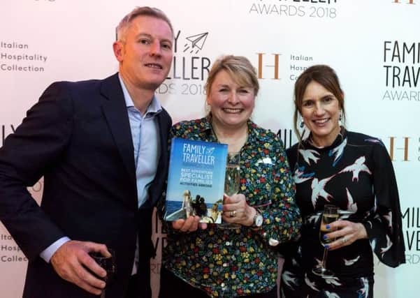 From left, Andrew Dent, CEO and founder of Family Traveller, Sue Ockwell, Activities Abroad, and Jane Anderson, editor of Family Traveller.