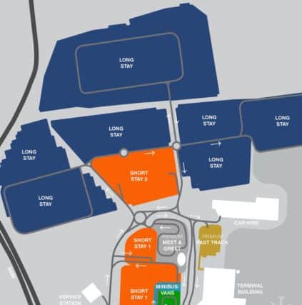 Map of the parking options at Newcastle International Airport once the changes and new facilities are in place.