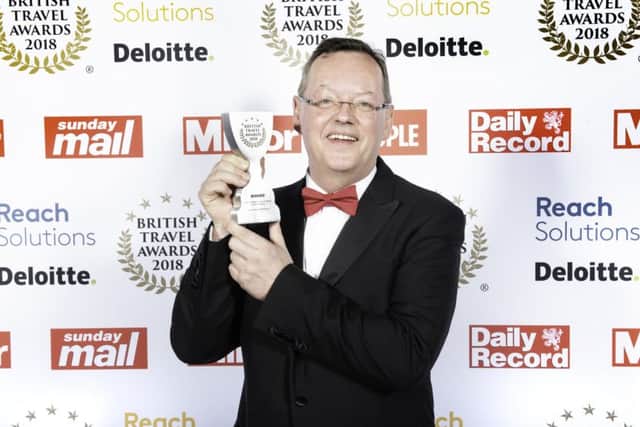 Peter Jackson, leader of Northumberland County Council, at the British Travel Awards. Photo by Steve Dunlop.