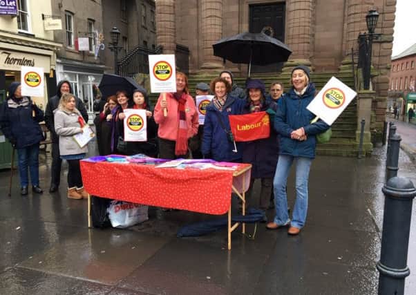Berwick constituency Labour Party participated in a demonstration against the roll-out of Universal Credit (UC) in north Northumberland.