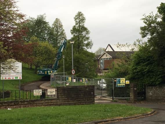The former Duchess's Community High School site in Alnwick during demolition.