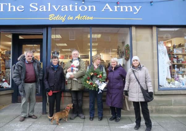 The Salvation Army, joint winners of Alnwick Civic Society's Christmas shop window competition.