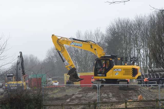 Groundworks under way at the new Willowburn Retail Park site. Picture by Jane Coltman