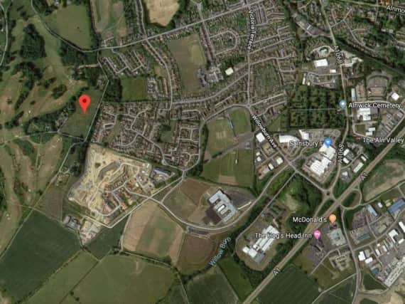 The site in Alnwick where 15 self-build plots were proposed. Picture from Google