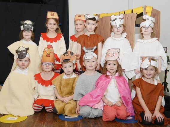 Youngsters from Belford Primary School line up for their Nativity.