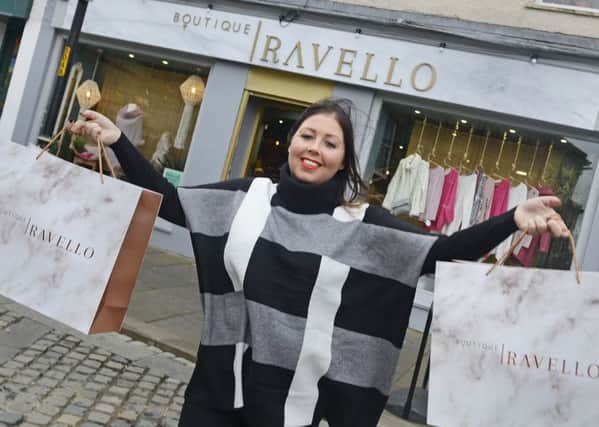 Julie Robinson outside her boutique Ravello in Alnwick Market Place. Picture by Jane Coltman