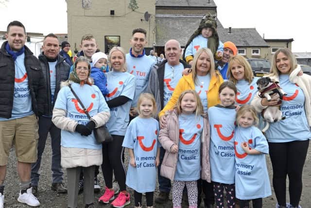 Cassie Hayes' family at the memorial walk at the Shepherd's Rest in Alnwick.  Picture by Jane Coltman