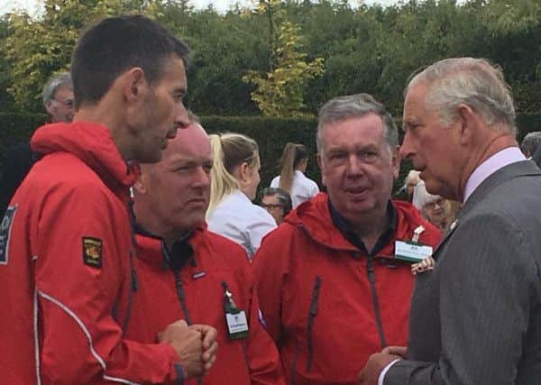 Northumberland National Park Mountain Rescue Team members meet Prince Charles.