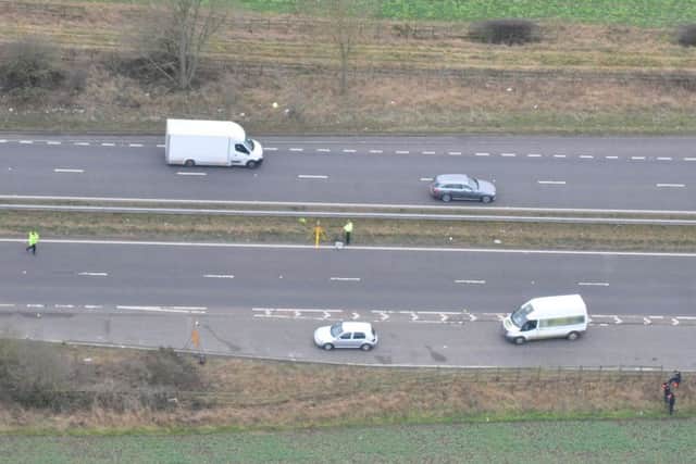 An aerial shot of the scene shortly afterwards taken by NPAS (police helicopter).