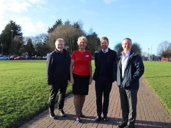 Cllrs Wayne Daley,  Cath Homer, Nick Oliver and Peter Jackson supporting Red January.