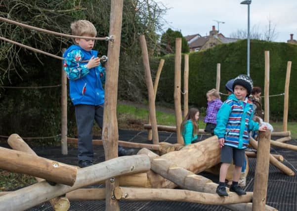The new childrens play area at Alnwicks Bullfield Community Orchard, near Weaver's Way. Picture by Ben Bridgens