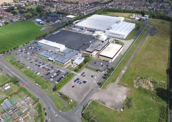 An aerial view of the Coty site in Seaton Delaval.