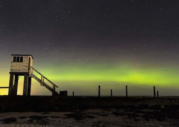 The aurora on Holy Island captured on camera by Jane Coltman