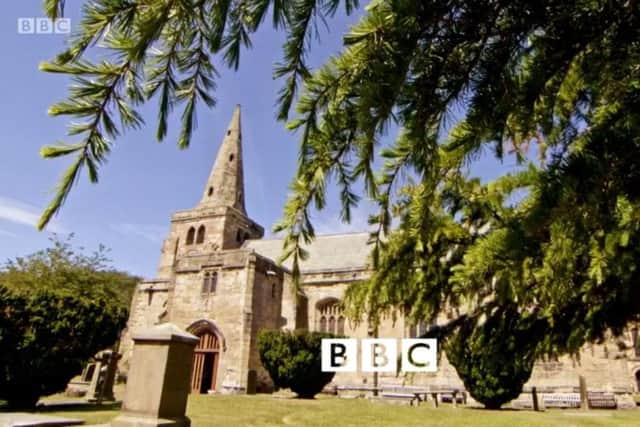 The Church of St Lawrence, Warkworth, a scene from the BBC progamme.