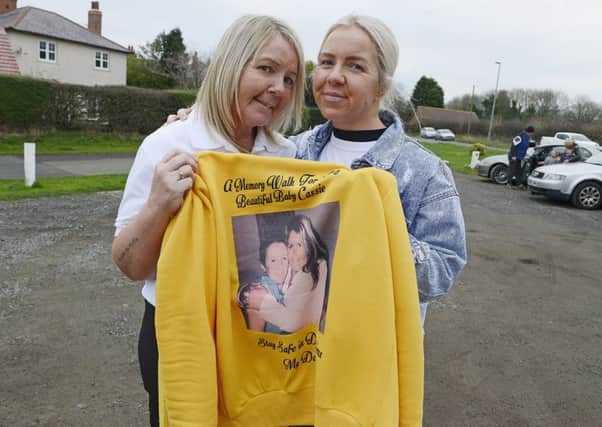 Tracy and Nadine Hayes at the memorial walk. Picture by Jane Coltman