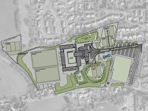 The proposed scheme for the new school buildings at Hexham, although this is subject to change during the procurement process.