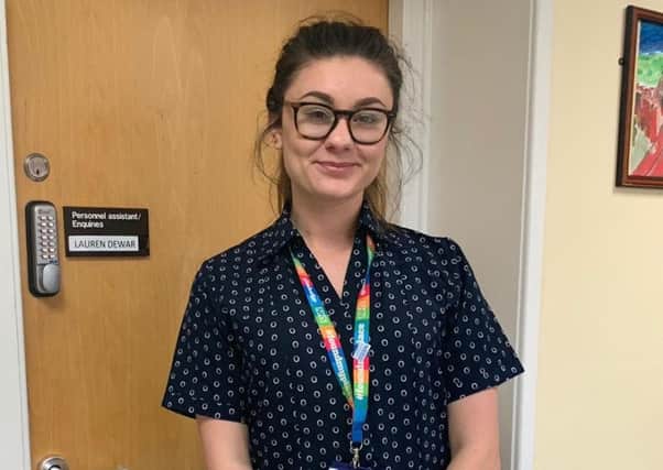 Lauren Dewar completed an apprenticeship at Northumbria Healthcare and now works at Alnwick and Berwick infirmaries.