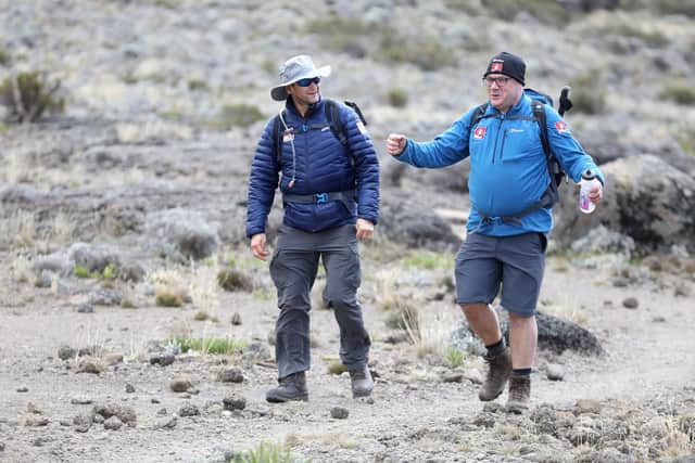 Alexander Armstrong, left, and Ed Balls on the Kilimanjaro trek. Picture by Chris Jackson / Getty for Comic Relief.