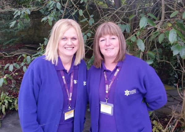 Two of HospiceCare North Northumberland's Hospice at Home nursing team, Cath McEwan and Cath Millar.