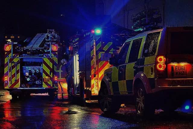 Emergency services in Glanton last night. Picture by Steve Miller
