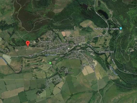 The location of the self-build plots at Rothbury. Picture from Google