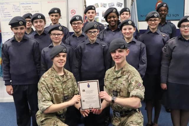1801 Squadron, Alnwick Air Cadets with the High Sheriff of Northumberland's Award.