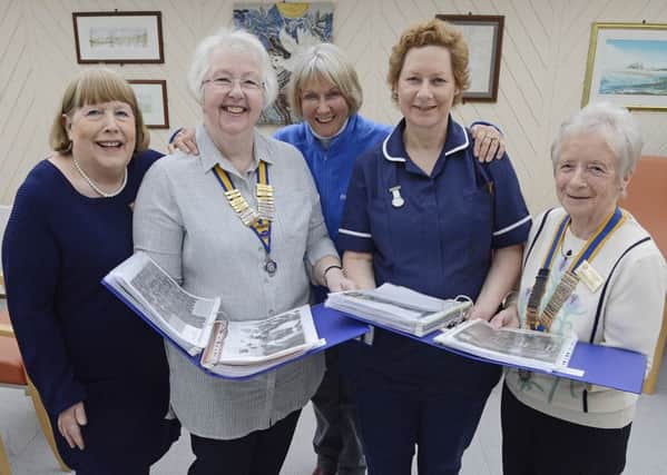 Ward sister Lynn Park and Anne Harper. from the League of Friends. with Rotary Club president Barbara Reid. Inner Wheel president Kathleen Bradford and member Jenny Gascoigne. Picture by Jane Coltman