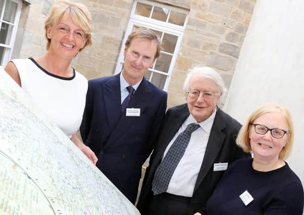 Coun Cath Homer, the Duke of Northumberland, Prof Paul Harvey, chairman of the national advisory panel for manorial records; and Sue Wood, head of collections at Northumberland Archives.