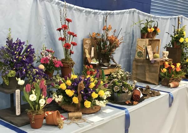 Some of the magnificent floral art entries at the Alnwick Spring Show.