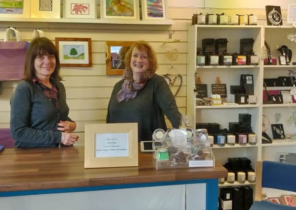Juline Batchelor and Diana Fitzpatrick at Elements Art and Craft Gallery in Rothbury. Picture by Katie Scott.