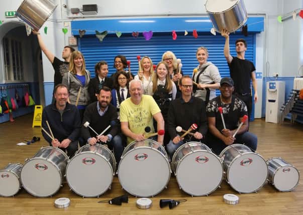Whitley Bay Carnival samba band Big Noise rehearsing for the 2019 parade at Rockcliffe First School. Picture By Carol Alevroyianni.