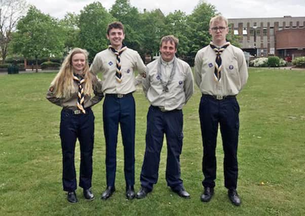 Duchess's Community High School students Oscar Wilson, Ethan Allan and Isabella Neri received Queen's Scout Awards.