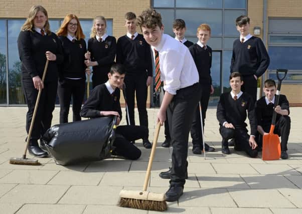 Some of the pupils at the Duchess's Community High School who are organising a Big Alnwick Clean-up to raise money for their Galapagos Islands trip. Picture by Jane Coltman