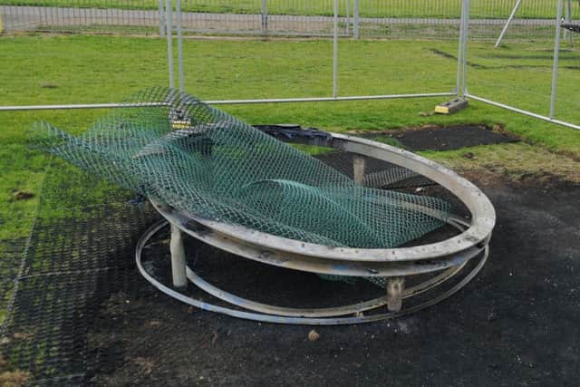 The vandalised Bedlington play area. Picture by Jane Coltman