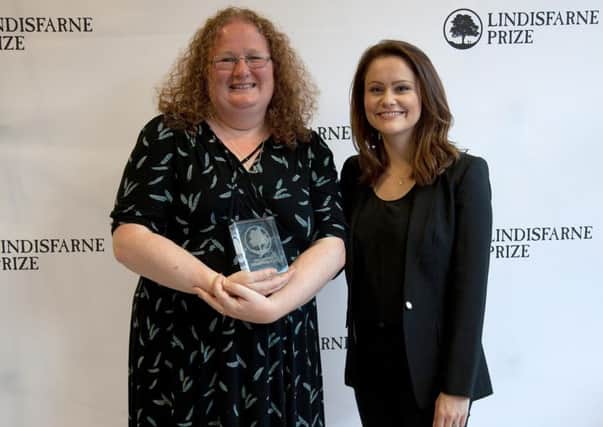 Cressida Downing, winner of the Lindisfarne Prize for Debut Crime Fiction, with author LJ Ross.