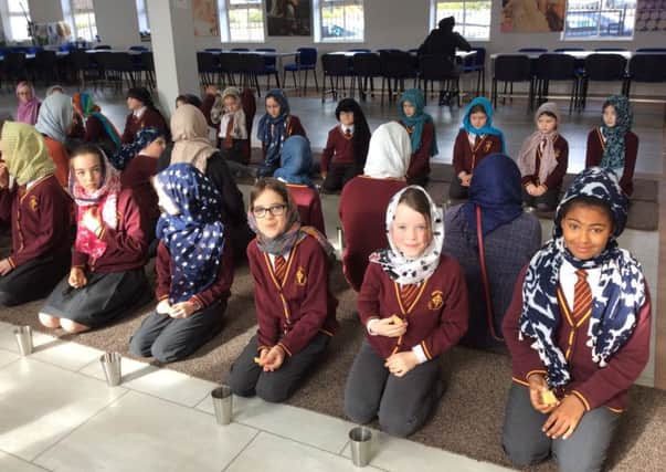 Whittingham C of E Primary School pupils at the Gurdwara Sri Guru Singh Sabha in Newcastle.