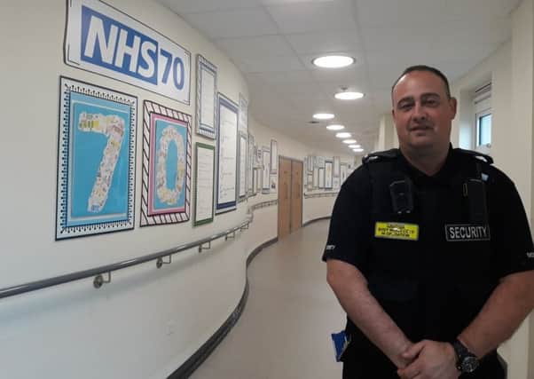 Adrian McLean, part of the security team at The Northumbria hospital.