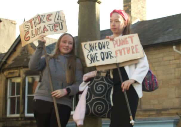In March, Daisy Carnegie and Samantha Scott, both in Year 9 at Duchess's Community High School, made a Strike4Climate protest in Alnwick.
