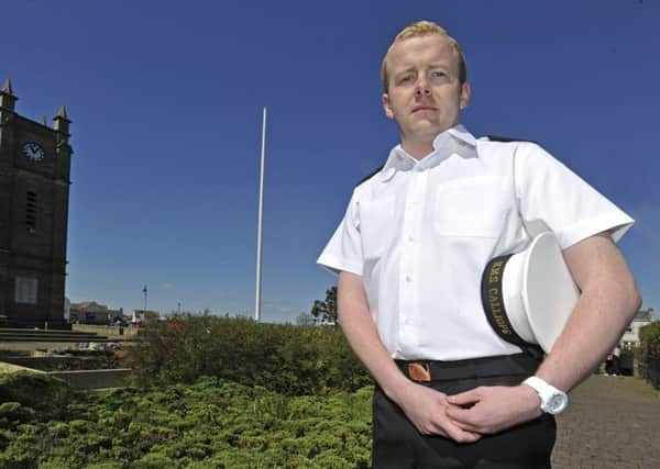 John Henderson pictured six years ago in his naval uniform in Amble.